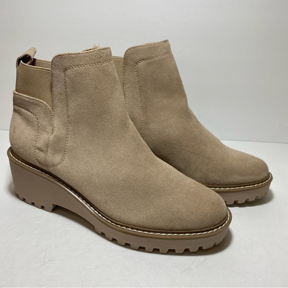 Dolce Vita Rango Faux Suede Ankle Boots Wedge Booties Lug Sole Women’s Size 9 - Picture 2 of 14